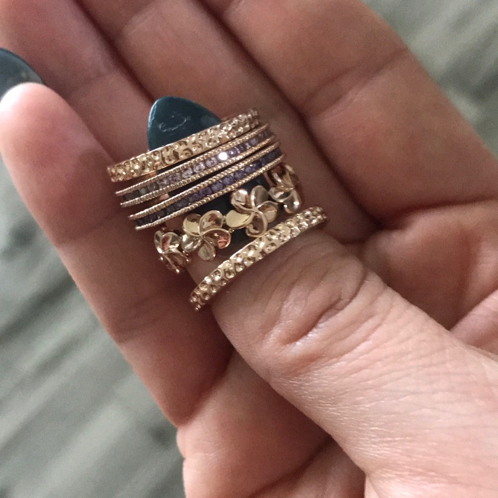 Rose gold stackable rings - Picture 3 of 4